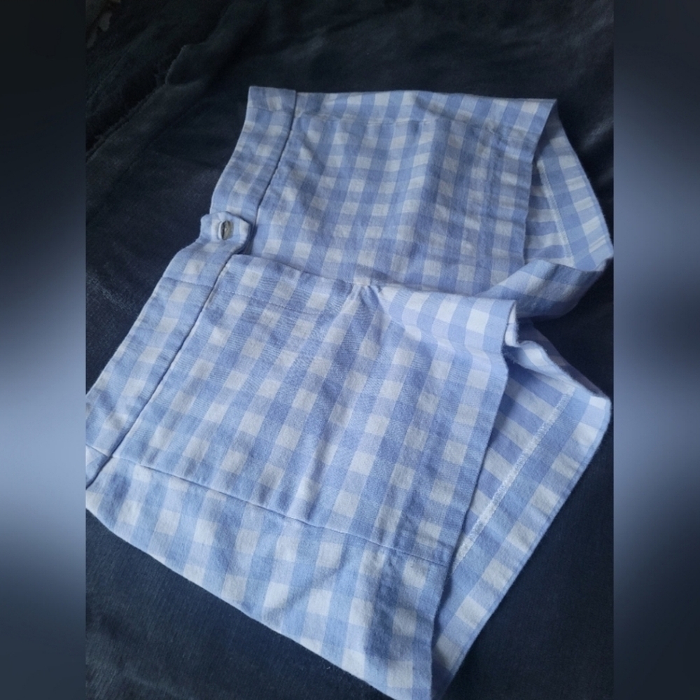 J.Crew Women's Plaid Stretch Cotton Shorts Blue & White 2 XS/S - Picture 15 of 16